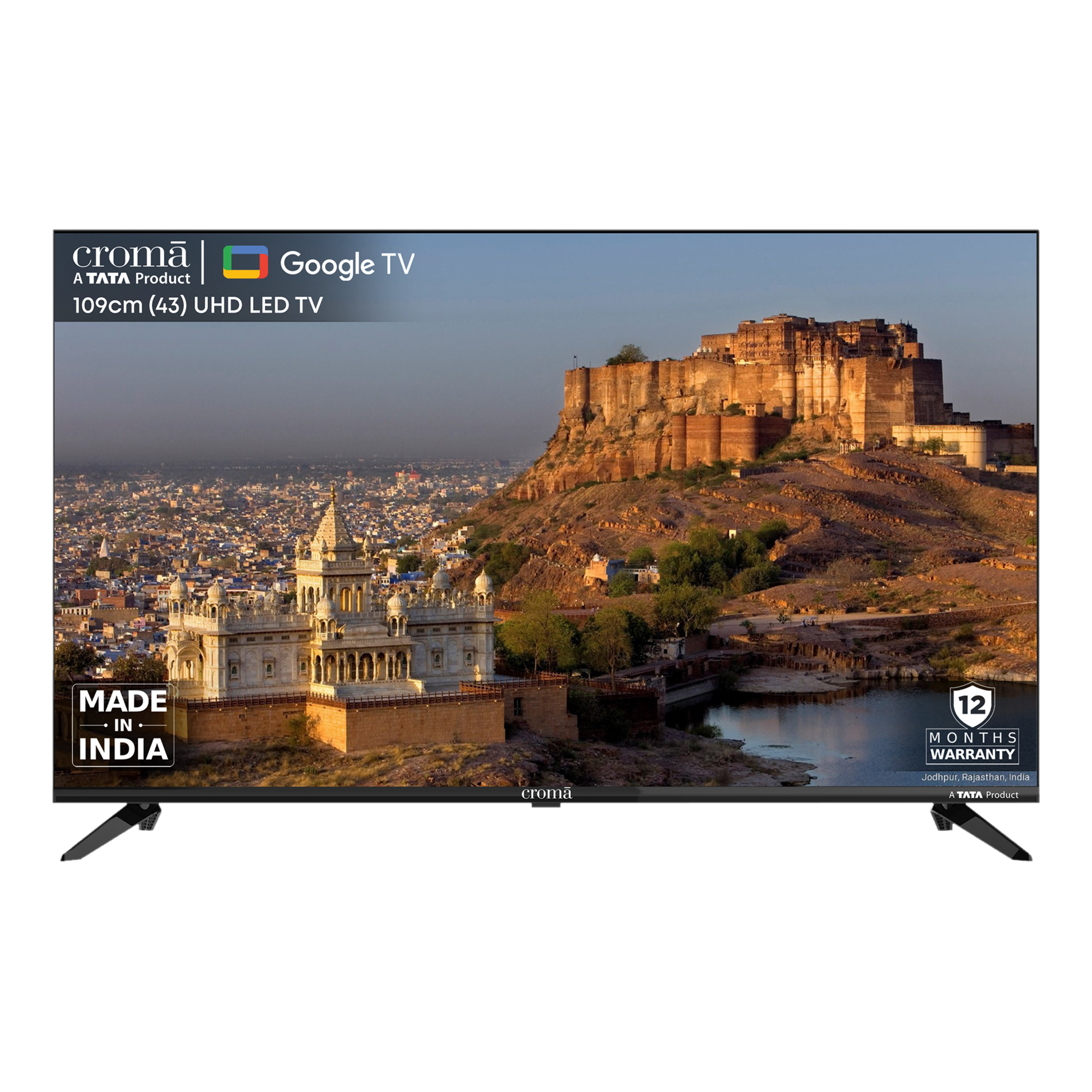 Buy Croma 109 cm 43 inch 4K Ultra HD LED Google TV with Dolby Audio 2024 model Online Croma